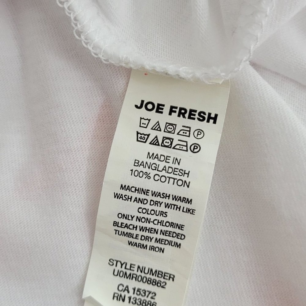JOE FRESH striped polo shirt white blue Sz XL  NEW - Picture 4 of 5